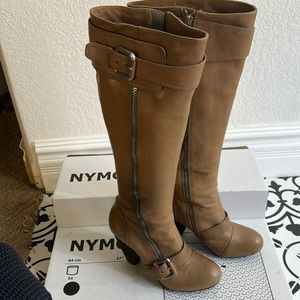 Vince Camuto tall knee high brown leather boots